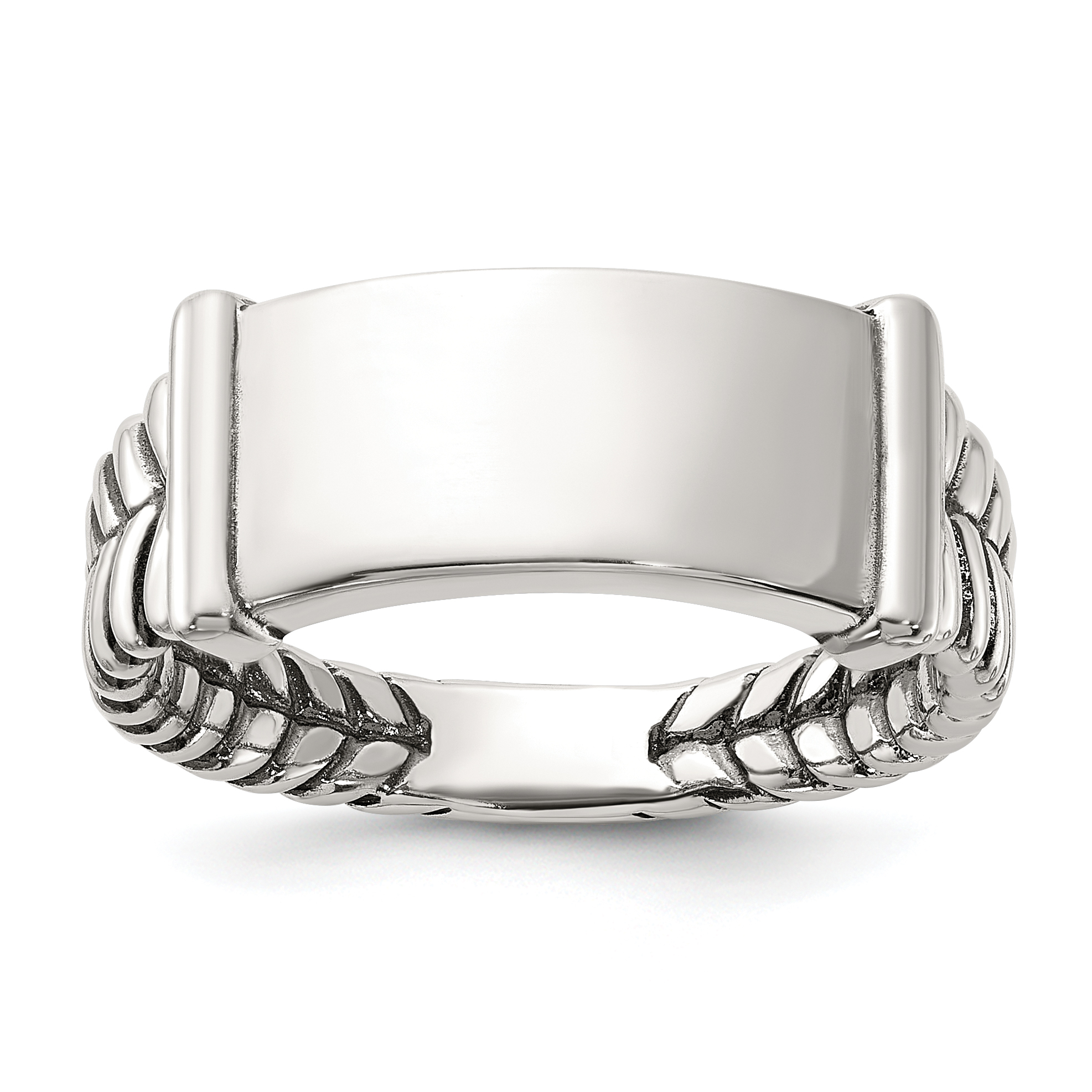 Sterling Silver Oxidized Men's Ring (QR7634-10)