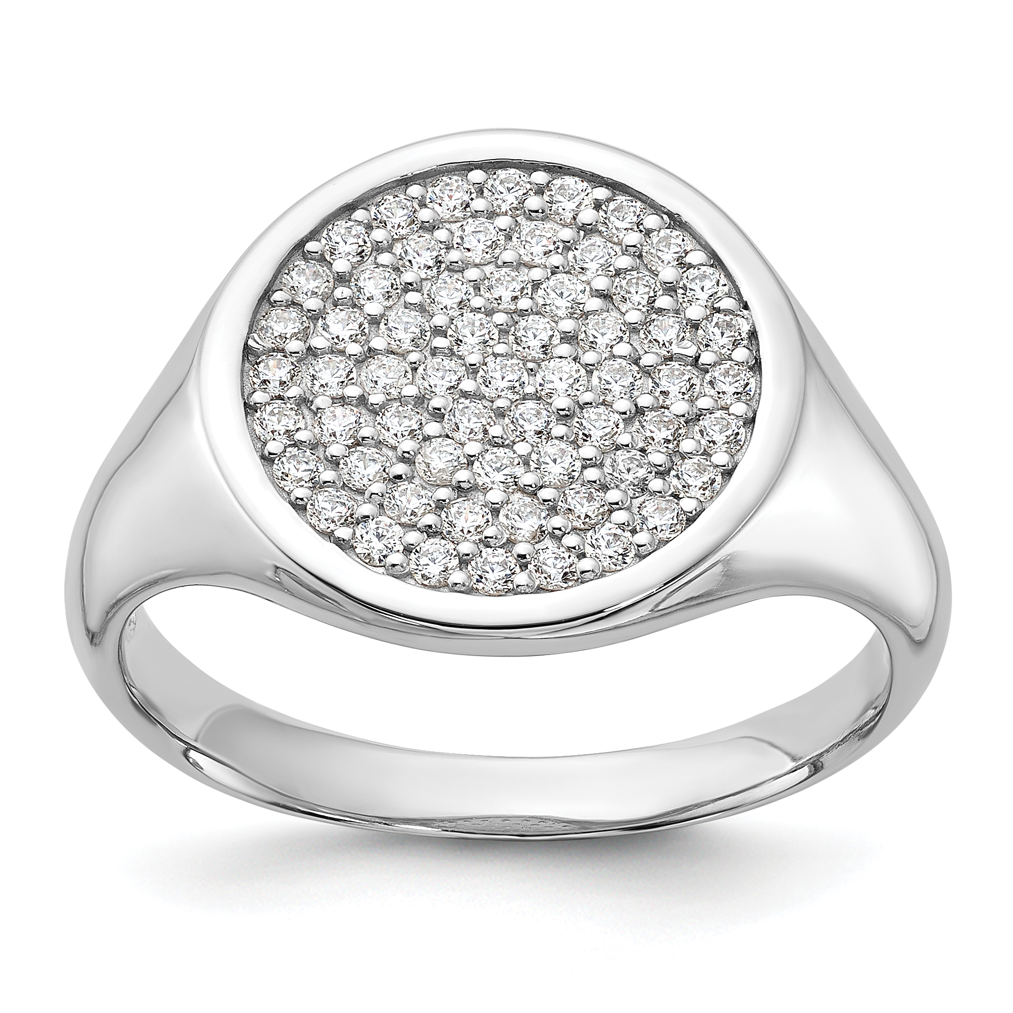 Sterling Silver Rhodium-plated Polished CZ Fashion Men's