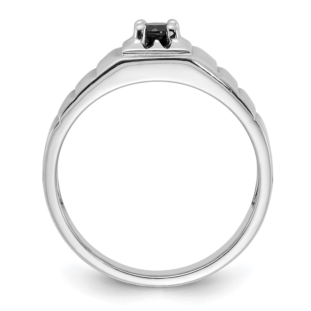 Sterling Silver Rhodium-plated Black Onyx Men's Ring (QR7639-10)