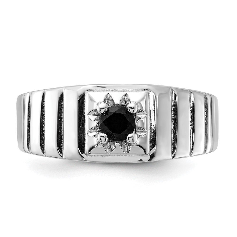 Sterling Silver Rhodium-plated Black Onyx Men's Ring (QR7639-10)
