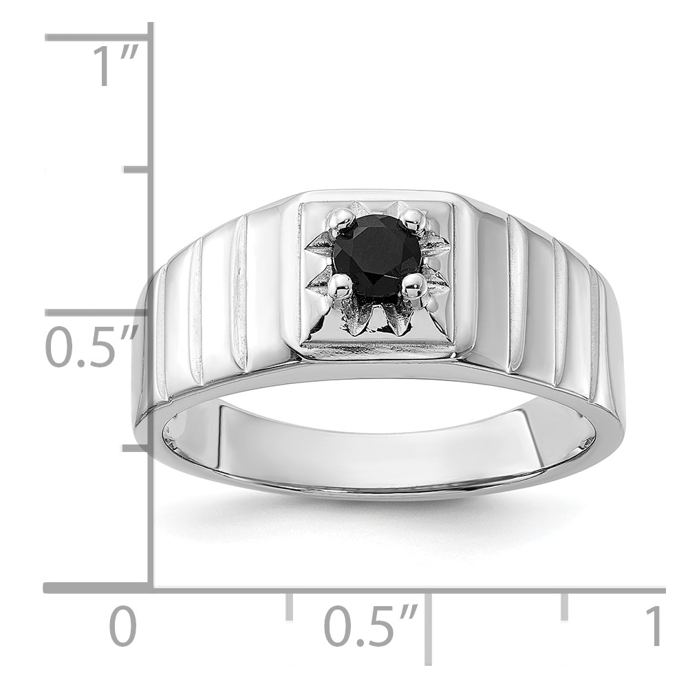 Sterling Silver Rhodium-plated Black Onyx Men's Ring (QR7639-10)