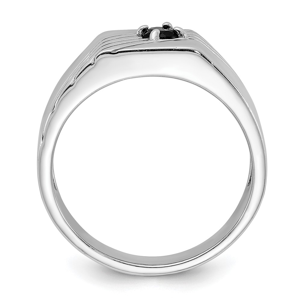 Sterling Silver Rhodium-plated Black Onyx Signet Men's Ring (QR7642-10)