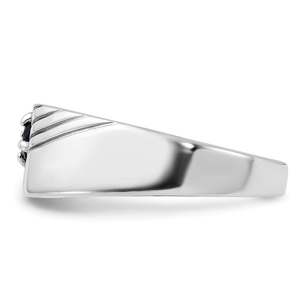 Sterling Silver Rhodium-plated Black Onyx Signet Men's Ring (QR7642-10)