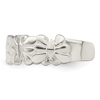 Sterling Silver Polished Butterflies Toe Ring view 4