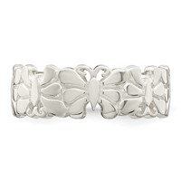 Sterling Silver Polished Butterflies Toe Ring view 5