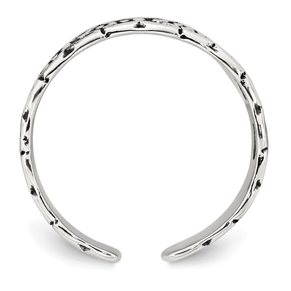 Sterling Silver Polished and Antiqued Butterfly Toe Ring