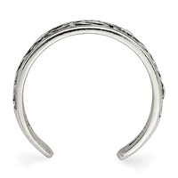 Sterling Silver Antiqued Floral Toe Ring view 2