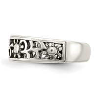 Sterling Silver Antiqued Floral Toe Ring view 4