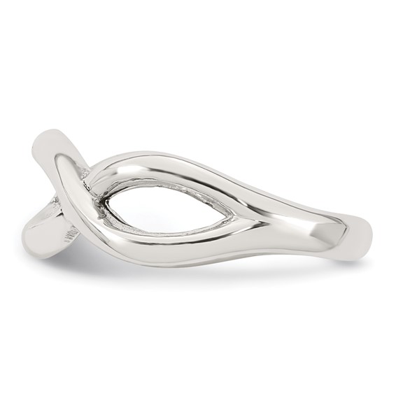 Sterling Silver Polished Criss Cross Adjustable Toe Ring