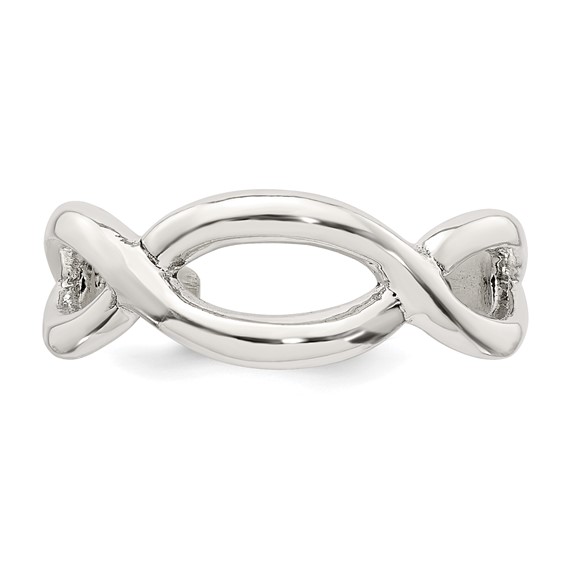 Sterling Silver Polished Criss Cross Adjustable Toe Ring