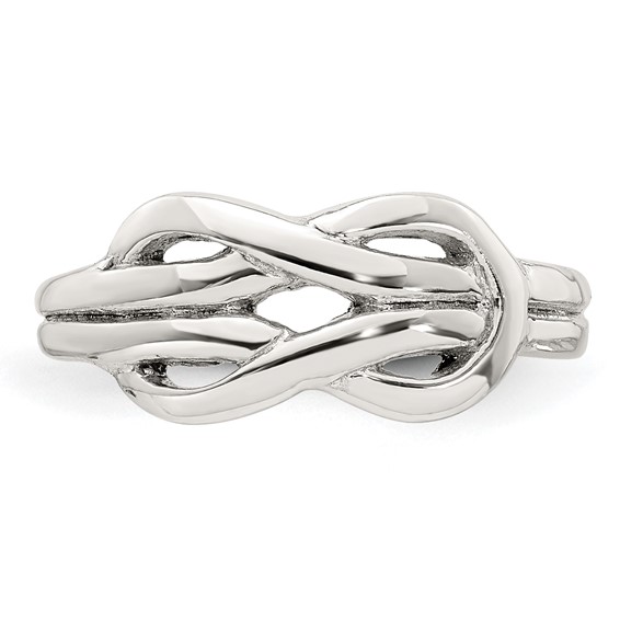 Sterling Silver Polished Knot Infinity Adjustable Toe Ring