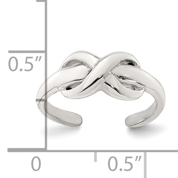 Sterling Silver Polished Infinity Adjustable Toe Ring