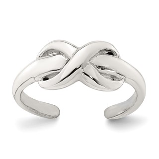 Sterling Silver Polished Infinity Adjustable Toe Ring