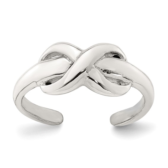 Sterling Silver Polished Infinity Adjustable Toe Ring