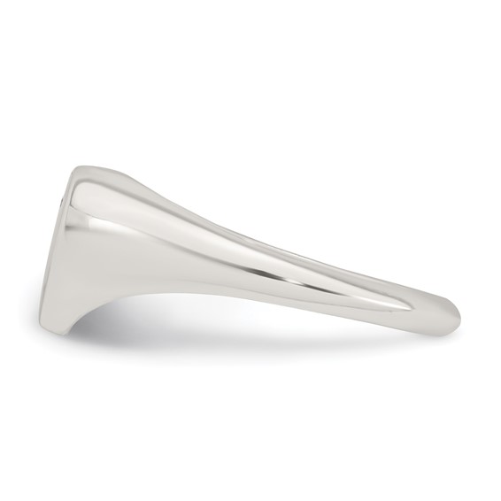 Sterling Silver Polished White CZ Heart Size 6 Signet Ring