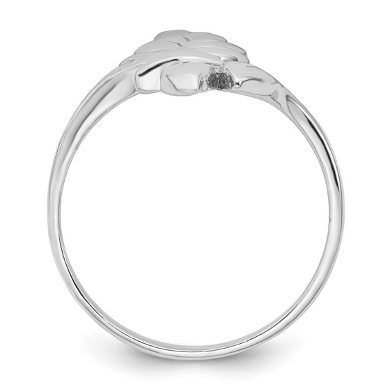 Sterling Silver Rhodium-plated Polished Leaf Size 6 Ring