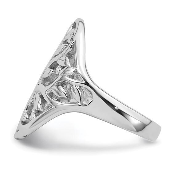 Sterling Silver Rhodium-plated Polished Fancy Tree Size 6 Ring