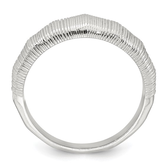 Sterling Silver Polished and Grooved Size 7 Ring