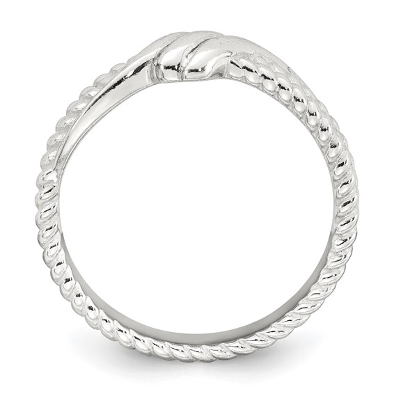Sterling Silver Polished and Textured Fancy Twisted Size 8 Ring