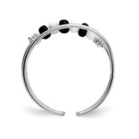 Sterling Silver Black & White Beaded Toe Ring view 2