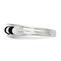 Sterling Silver Black & White Beaded Toe Ring view 3