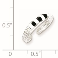 Sterling Silver Black & White Beaded Toe Ring view 5
