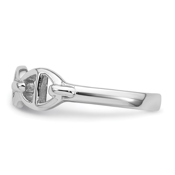Sterling Silver Rhodium-plated Polished Mariner Link Size 8 Ring