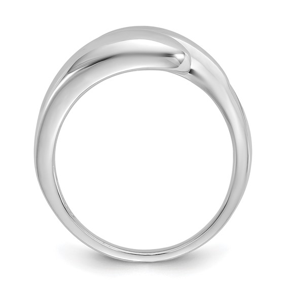 Sterling Silver Rhodium-plated Polished Open Bypass Size 8 Ring