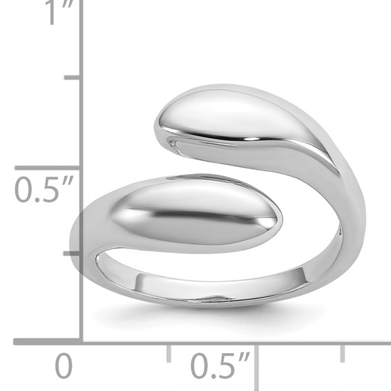 Sterling Silver Rhodium-plated Polished Open Bypass Size 8 Ring