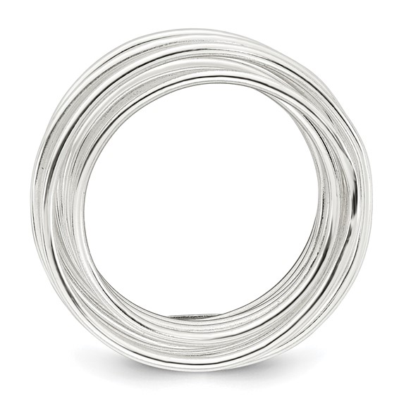 Sterling Silver Polished and Wrapped Spring Size 8 Flexible Ring