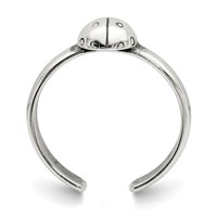 Sterling Silver Antiqued Ladybug Toe Ring view 2
