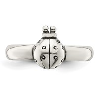 Sterling Silver Antiqued Ladybug Toe Ring view 5