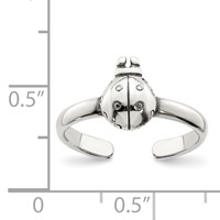 Sterling Silver Antiqued Ladybug Toe Ring view 3