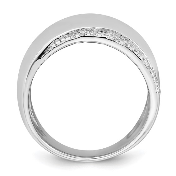 Sterling Silver Rhodium-plated Polished Fancy CZ Size 6 Ring