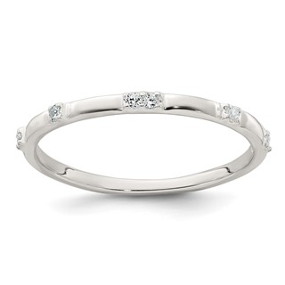 Sterling Silver Polished CZ 1.5mm Band Size 8 Ring