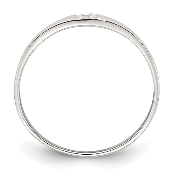 Sterling Silver Polished CZ 1.5mm Band Size 6 Ring