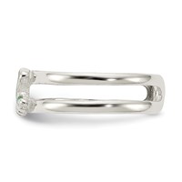 Sterling Silver Green Enameled Frog Toe Ring view 4