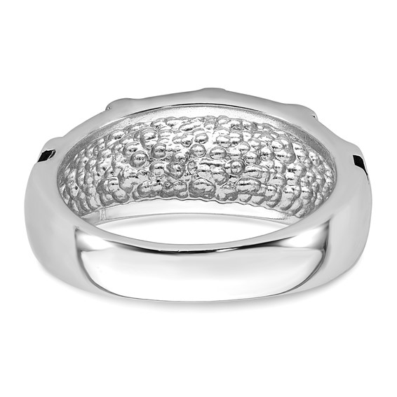 Sterling Silver Rhodium-plated Enameled Polished Multi-Cross Size 9 Men's Ring