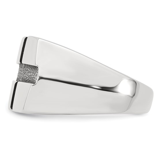 Sterling Silver Antiqued Cross Mens Size 9 Ring