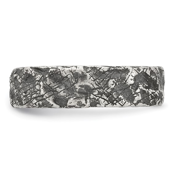 Sterling Silver Antiqued and Textured Nugget Mens Size 10 Band Ring