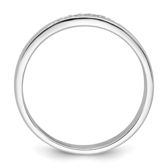 Sterling Silver Rhodium-plated Polished White CZ Mens Size 10 Band Ring