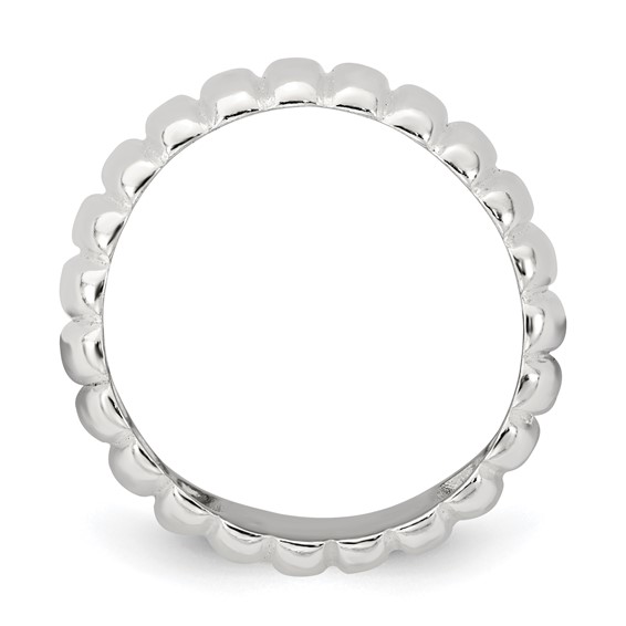 Sterling Silver Polished 8.5mm Ridge Pattern Ring