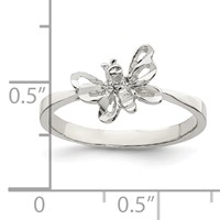 Sterling Silver Butterfly Ring view 3