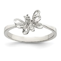 Sterling Silver Butterfly Ring view 1