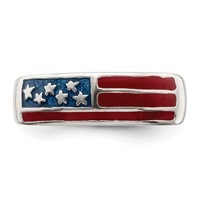 Sterling Silver Enameled Flag Toe Ring view 5