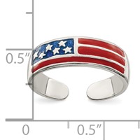 Sterling Silver Enameled Flag Toe Ring view 3