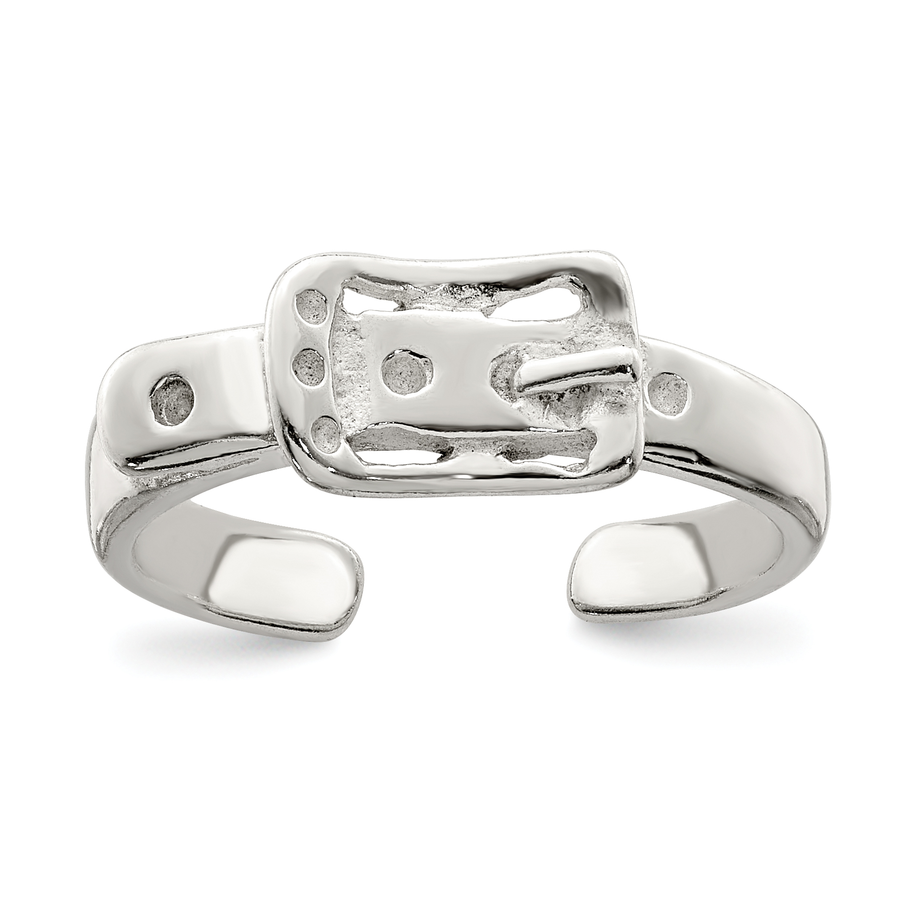 Sterling Silver Antiqued Buckle Toe Ring (QR781)
