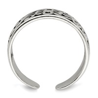 Sterling Silver Antiqued Floral Toe Ring view 2