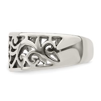 Sterling Silver Antiqued Floral Toe Ring view 4