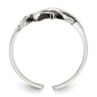Sterling Silver Antiqued Lizard CZ Toe Ring view 2